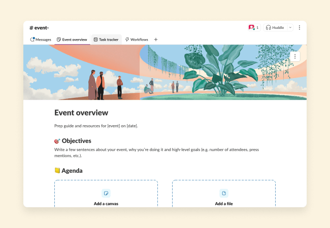 Templates to help you plan and execute an event. 