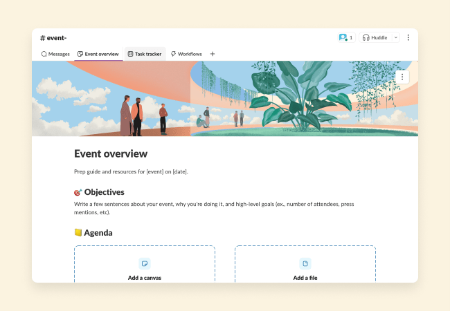 Templates to help you plan and execute an event. 