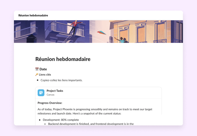 Un modèle qui vous aide à créer un programme de réunion