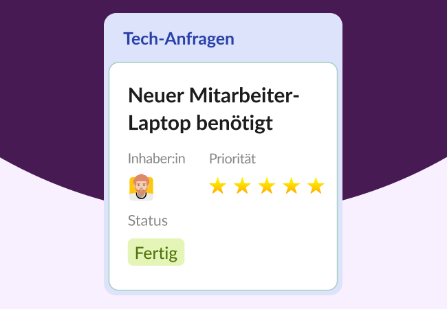Der Status eines Anfrageformulars wurde auf „Fertig“ geändert.