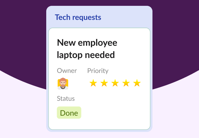 A request form has its status changed to ‘Done.’