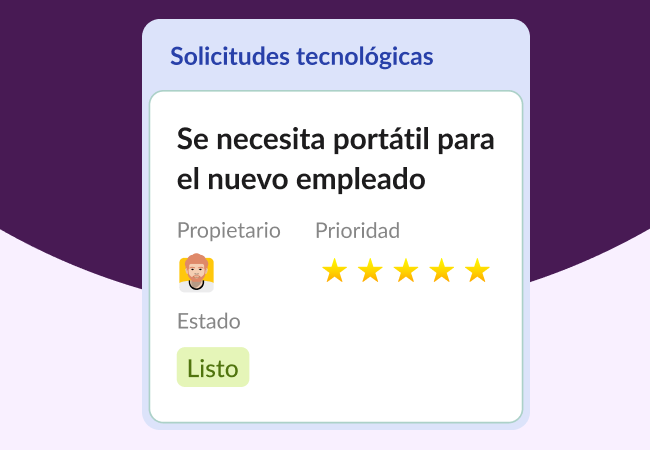 El estado de un formulario de solicitud cambia a “Listo”.