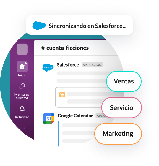 Los datos de Salesforce se sincronizan con Slack