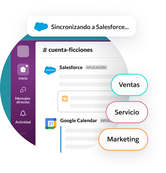 Los datos de Salesforce se sincronizan con Slack
