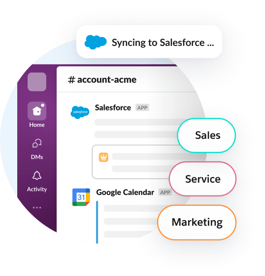 Salesforce data syncs with Slack